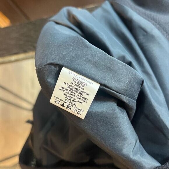 Iris Setlakwe Women's 14 Navy High Rise Flat Front Wide Leg Lined Dress Pant - Picture 12 of 12